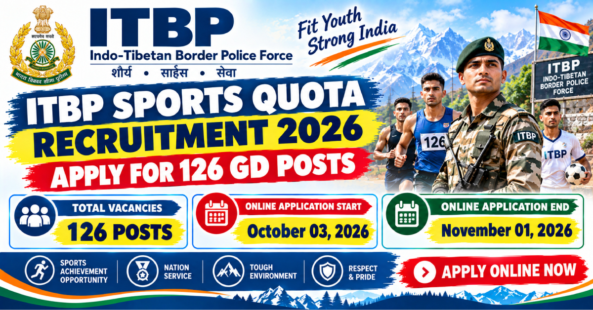 ITBP Sports Quota Recruitment 2026 apply online